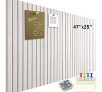 InnoStars Large Felt Notice Board 120x90cm Cork Board Alternative, 12 Pack with 96 Safe Removable Adhesive Tabs, Cork Boards for Walls for Home Office Classroom Pin Board, Light Beige