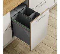 Innostor Side Mounted Pull Out Waste Bin With Soft Close, Segregated 1 X 34 And 2 X 17 Litre Capacity
