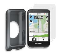 INNOSURE [3-PACK] Premium Silicone Case & Tempered Glass Screen Protector for iGPSPORT BiNavi - Cycling GPS Computer Anti-Drop, Durable (Grey)