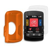 INNOSURE Silicone Case + Tempered Glass Screen Protector Combo for Bryton Rider S510 2.8 Inch Cycling GPS Computer, Durable, HD Clear & Matte Glass, Shockproof, Precise Cutouts (Orange)