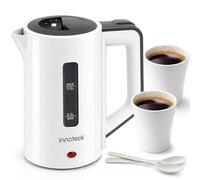 INNOTECK 0.5L Dual Voltage Travel Kettle with Cups, White, 110-240V