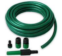 Innoteck 15M Pvc Garden Hose Pipe Set With Nozzle, Fittings And 4 Spray Patterns
