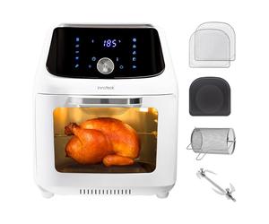 Innoteck 16L Digital Air Fryer Oven with Rotisserie, 10 Presets, Energy Saving Smart modes for Air Frying, Roasting, Baking, Dehydrating & Reheating, Compact Family Size, Touchscreen - White