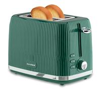 Innoteck Kitchen Pro 2 Slice Toaster - Green Ridged Textured Body and Stainless-Steel Mechanism - 7 browning controls Including Defrost, Reheat & Cancel Functions - Making the Toast Quickly & Evenly