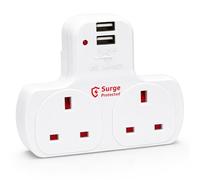 Innoteck 2 Way Surge Protected Extension Plug 13A Triple Socket Adapter