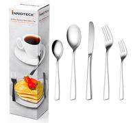 Innoteck Essentials 20pcs Cutlery Set - Silver - Stainless Steel - 4 X Dinner Forks, 4 X Dinner Spoons, 4 X Dinner Knives, 4 Cake Forks, and 4 Teaspoons - Tableware Set for 4 Person - Dishwasher Safe