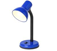 Innoteck 25W Adjustable Desk Lamp with Flexible Arm, Metal Table Lamp with E27 Bulb Base, Mains Powered, Study & Bedside Reading Lamp, Dark Blue
