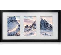 Innoteck 3 in 1 Matt Black Wooden Photo Frame with Three 6x4 Openings - Horizontal or Vertical