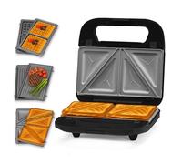 Innoteck 3 in 1 Sandwich, Waffle & Panini Maker - Extra Large Deep Fill Plates, Cool Touch Handle, Toastie Machine with Removable Plates, Non-Stick Coating, 750W, Grill & Waffle Plates Include