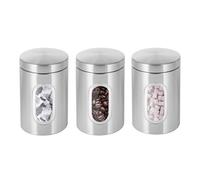 Innoteck Essentials 3Pc Stainless Steel Kitchen Canister Set With Viewing Window & Secure Lids - Silver., Silver
