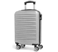 Innoteck 32L Hard Shell Cabin Suitcase, 43x35x20 cm | EasyJet Underseat & Overhead Approved Luggage, Water Resistant | Combination Lock, Detachable 360° Spinner Wheels, Lightweight Carry-On, Silver