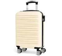 Innoteck 32L Hard Shell Cabin Suitcase, 43x35x20 cm | EasyJet Underseat & Overhead Approved Luggage, Water Resistant | Combination Lock, Detachable 360° Spinner Wheels, Lightweight Carry-On, Beige