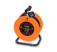 Innoteck 4 Way Socket 20M 13A Cable Reel - Thermal Cut Out and Resetting Switch - Heavy Duty Cable and Portable - Extension Lead for Indoor - Orange and Black