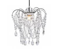 Innoteck Teardrop Crystal Chandelier Lamp Shade for Ceiling Lights, Pendant | Clear Acrylic Droplets, Easy-Fit Pendant Shade for Living Room & Bedroom