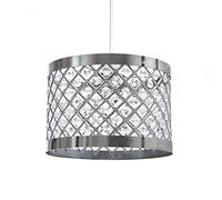 Innoteck Acrylic Sparkly Ceiling Pendant Light Shade - Chrome Frame with Faceted Beads - Modern Decorative Lampshade for Living Room, Bedroom, Kitchen & Hallway