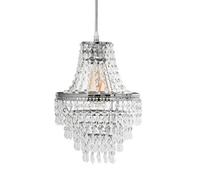 Innoteck Premium Acrylic Teardrop Pendant Light Shade with Polished Chrome Frame - Modern Ceiling Lampshade for Living Room, Bedroom, Home - E27 to B22 Adaptor Included
