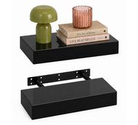 Innoteck Black High Gloss Floating Shelf Rectangular 30Cm Modern Wall Mounted Shelf
