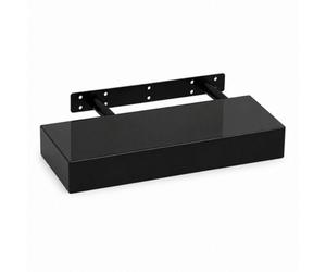 Innoteck Black High Gloss Floating Shelf Rectangular 30Cm Modern Wall Mounted Shelf