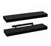 Innoteck Black High Gloss Floating Wall Shelves 80Cm Pack Of 2