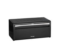Innoteck Essentials Black Bread Bin with Magnetically Sealed Lid - Bread Storage box for Kitchen Counter - Large Capacity Bread Bin with Front Opening & Space-Saving Design - 40cm x 20cm x 18 cm