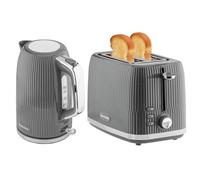 Innoteck Kitchen Pro Grey 1.7L Electric Kettle with Toaster 3000W - Size: 2 Slice & 1.7L - Wilko