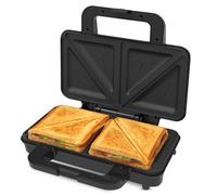 Innoteck Deep Fill 2 Slice Sandwich Toaster - 900W Thermostatically Controlled - Deep Fill Non-Stick Ceramic Plates - Cool Touch Handle - Automatic Temperature Control - Black and Chrome