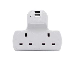 INNOTECK DS-2219 2-Way Wall Adapter Socket, 5V 2.0A, White