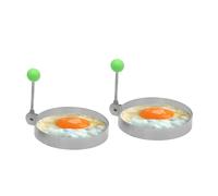Innoteck Egg Ring - Stainless Steel - Shaping Ring with Anti-Scald and Folding Handle - Non-stick Round Mould - Egg Frying or Shaping Omelette, Sandwich, Pancake and Mini Burger - Pack of 2