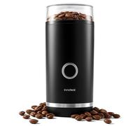 Innoteck Electric Coffee Grinder 180W, Stainless Steel Blades, One-Touch Operation, 70g Capacity, Fast Grinding for Coffee Beans, Spices, Herbs & Nuts, Powerful Copper Motor, Transparent Lid - Black