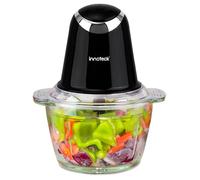 Innoteck Kitchen Pro 1L Mini Chopper with Glass Bowl - Mini Universal Chopper with Stainless Steel Blades - 2 Speeds, 500W - Detachable Design - Food Chopper for Vegetables, Fruit and Nuts