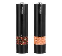 Innoteck Electric Salt and Pepper Mill Set - Battery-Operated Black Pepper Mill with Light - One Touch Operation - Salt & Pepper Mills - Adjustable Coarseness - Ceramic Grinder
