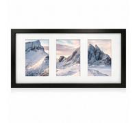 Innoteck 3 in 1 Matt Black Wooden Photo Frame with Three 6x4 Openings - Horizontal or Vertical