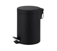 Innoteck Essentials 3Litre Round Pedal Dustbin With Removal Plastic Container -Matt Black