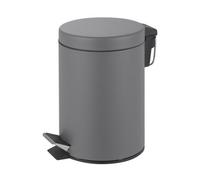 Innoteck Essentials 3Litre Round Pedal Dustbin With Removal Plastic Container -Matt Grey