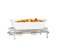 Innoteck Essentials Chrome Food Warmer 28cm - With Double Tea Light Candle - Keep Your Food Hot - Ideal for Buffet Catering, Restaurants, Dinner, Weddings, Parties, and Picnic