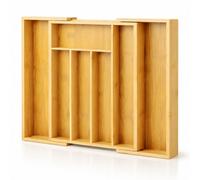 Innoteck Essentials Expandable Bamboo Cutlery Tray With 5-7 Compartments