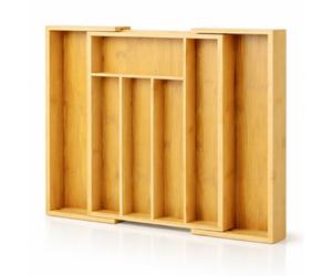 Innoteck Essentials Expandable Bamboo Cutlery Tray With 5-7 Compartments