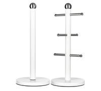 Innoteck Essentials Kitchen Paper Roll Holder And Mug Tree Set - White