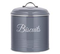 Innoteck Essentials Round Biscuit Tin With Air Tight Lid - Grey.