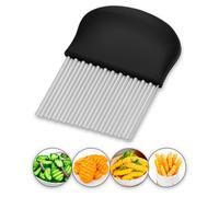 Innoteck Essentials Stainless Steel Crinkle Cutter - Ergonomic Handle - Wavy Cutter for French Fries - Fruit Slicer, Vegetable Chopper, Potato Chippers - Spiral Salad Cutting Tool - Easy to Use