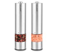 Innoteck Essentials Stainless Steel Electric Salt & Pepper Mill Set - Silver, Battery Operated, Silver