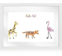 Innoteck Fancy Children Artwork Gallery White Photo Frame - Keep Your Kids Birth Photos, Drawings & Certificate - Display Horizontal or Vertical - Unique and Multi-functions Wooden Frame