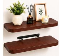 Innoteck Floating Wall Shelf With Curved Corners 60Cm Pack Of 2 Walnut