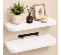 Innoteck Floating Wall Shelf With Rounded Corners 60Cm White Set Of 2