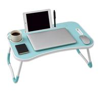 Innoteck Foldable Portable Laptop Table With Tablet And Mug Holder Blue