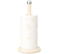 Innoteck Essentials Kitchen Paper Towel Holder - Stainless Steel Cream Colour Coated Paper Stand - Towel Roll Organiser - Pole Holder for Countertop
