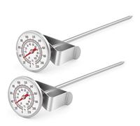 Innoteck Frothing Thermometer 15.5 cm - Stainless Steel - with Clip Attachment - Instant Read and Accurate Catering Temperature - Ideal for Coffee, Milk and Liquid Frothing Pack of 2