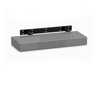 Innoteck Grey High Gloss Floating Shelf Rectangular 30Cm Modern Wall Mounted Shelf
