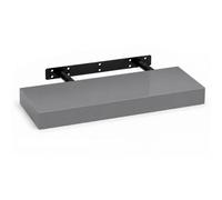 Innoteck Grey High Gloss Floating Shelf Rectangular 40Cm Modern Wall Mounted Shelf