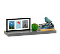 Innoteck Grey High Gloss Floating Shelf Rectangular 80Cm Modern Wall Mounted Shelf